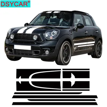DSYCAR 1 комплект, автомобильный капот, багажник, двигатель, задние боковые полосы, автомобильные наклейки, обвес, наклейка для мини-наклейки Countryman