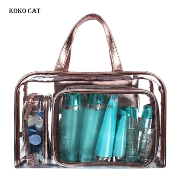 Комплект Женских прозрачных сумочек KOKO CAT, Летние Пляжные сумки для женщин, Композитные сумки, Органайзер для косметики, Сумка-Тоут, Основной мешок