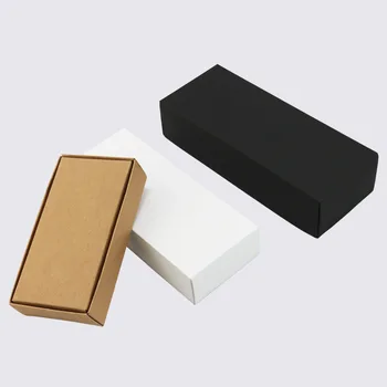 Складная Черная картонная коробка из крафт-бумаги, Выдвижная коробка, Прозрачная Матовая Небольшая подарочная хозяйственная сумка с Пользовательским логотипом
