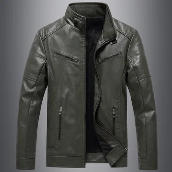 Модная брендовая куртка из искусственной кожи, мужские осенне-зимние повседневные мужские куртки, однотонная одежда, мягкая мотоциклетная верхняя одежда