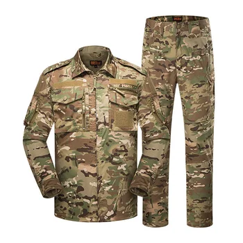 Хлопковые Мужские Камуфляжные куртки и брюки, Военные уличные дышащие тренировочные костюмы, Мужские комплекты