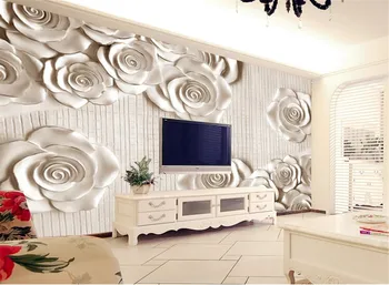 beibehang Пользовательские 3D фотообои 3D стереоскопическая роза минималистичная мода гостиная спальня ТЕЛЕВИЗОР Современная Европа 3d обои