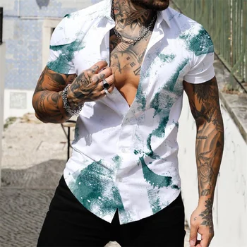 2022 Мужские рубашки с кокосовым деревом, мужская Праздничная Гавайская рубашка с принтом, Летняя короткая модная пляжная футболка 5xl, мужская Свободная Блузка
