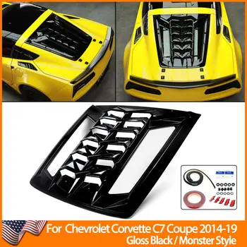 Для Corvette C7 Coupe 14-19 Жалюзи На Заднее Стекло Солнцезащитный Козырек На Лобовом Стекле Глянцево-черный
