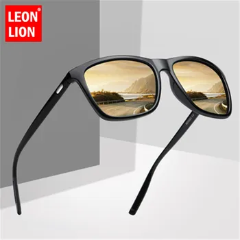 LeonLion 2021 100% Поляризационные Солнцезащитные очки Мужские Брендовые Дизайнерские Квадратные Очки UV400 Солнцезащитные Очки Для Вождения Oculos De Sol Gafas TAC
