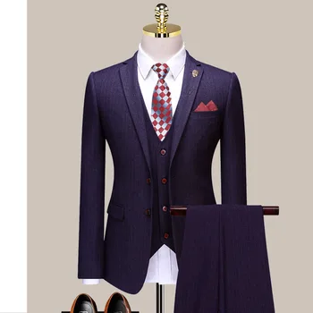 Сшитое на заказ Свадебное платье Жениха, Блейзер, брюки, деловые Классические брюки высокого класса ZHA06-59599