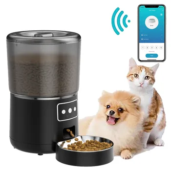 Автоматическая Кормушка для домашних животных Для кошек 4-Литровый Диспенсер для еды WiFi Smart Remote Control APP Timing Количественная Автоматическая Кормушка Для кошек Щенков