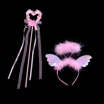 Детская модная волшебная палочка в форме сердца, палочка-гало, повязка на голову, головной убор, гирлянда для украшения праздничного костюма, Пасха