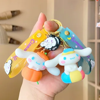 Sanrio Мультфильм Kawaii Cinnamoroll Кулон Брелок для ключей Аниме Фигурки Коллекция Моделей Игрушки для детей Ювелирные подарки