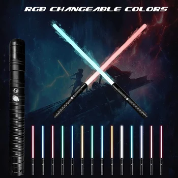 Световой Меч RGB 14 Цветов, Металлическая рукоять, Световой меч, Лазерный меч, USB Перезаряжаемый Световой меч со звуковым эффектом для детей и Взрослых