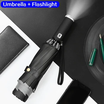 Светодиодный зонт-вспышка, Высококачественный Водонепроницаемый Автоматический Зонт-ночник, Портативные кемпинговые фонари, уличный фонарь